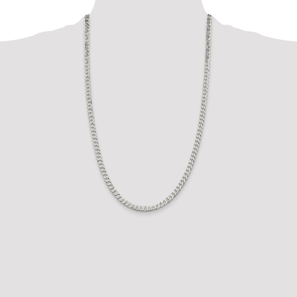 Sterling Silver 5mm Beveled Curb Chain Necklace