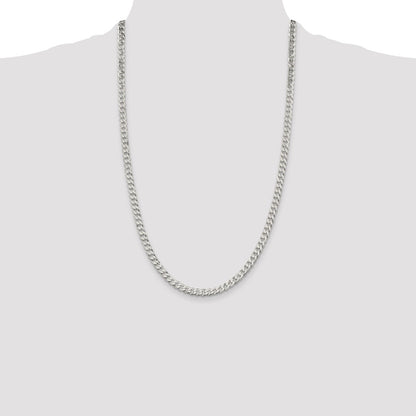 Sterling Silver 5mm Beveled Curb Chain Necklace