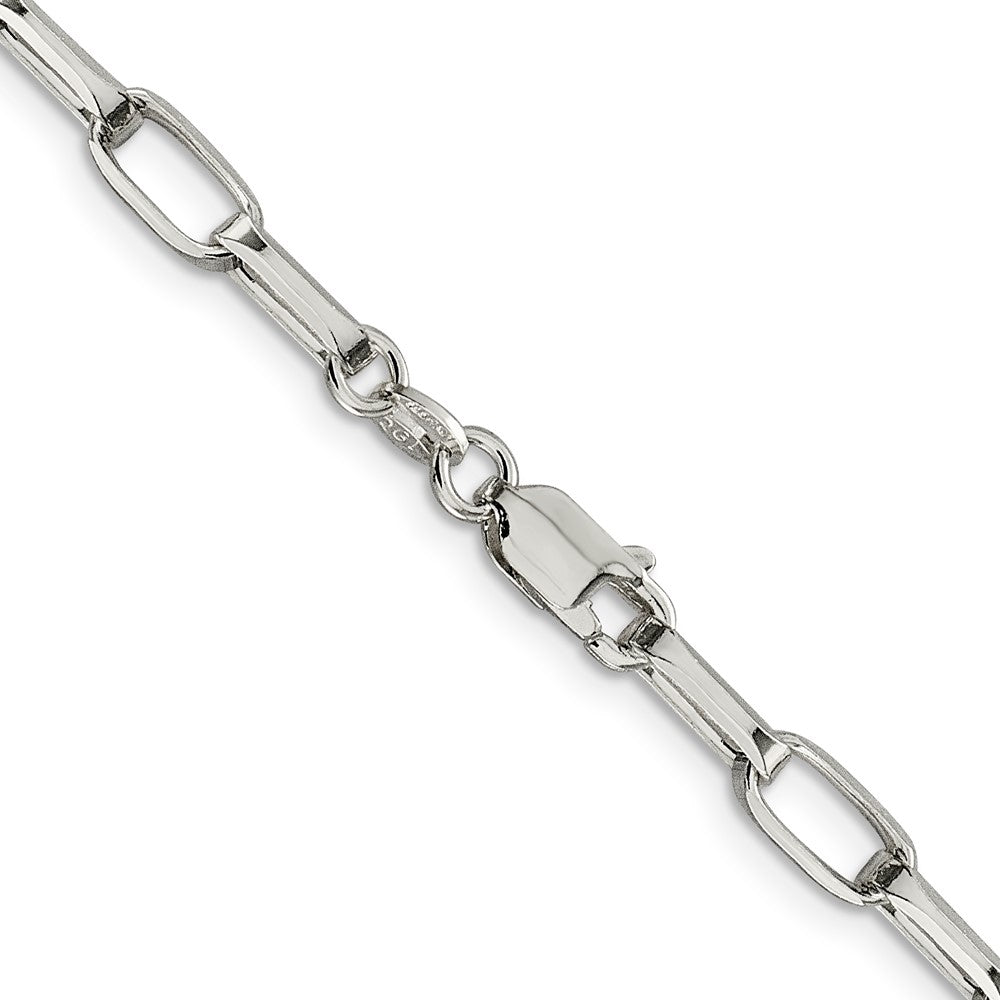 Sterling Silver 5mm Elongated Open Link Chain Necklace 24"