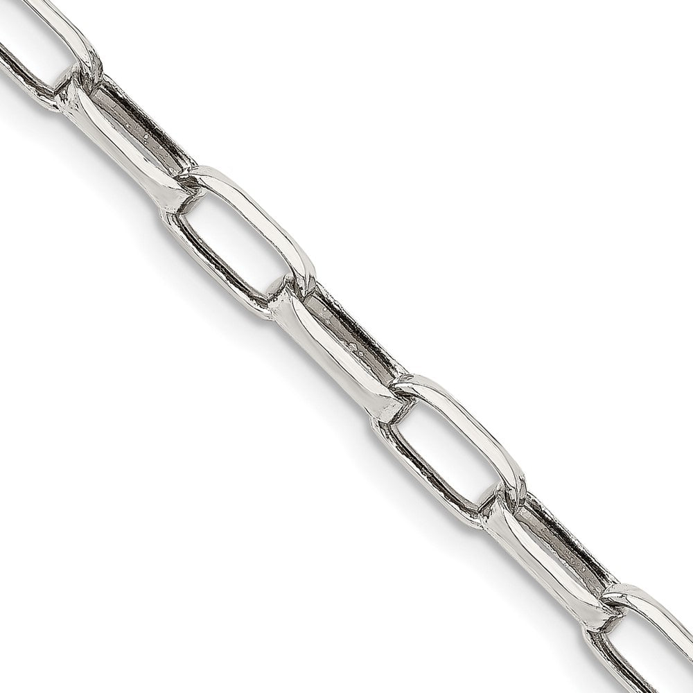 Sterling Silver 5mm Elongated Open Link Chain Necklace 24"