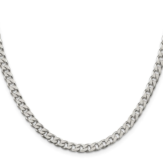 Sterling Silver Polished 5mm Curb Chain Necklace