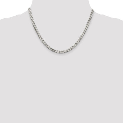 Sterling Silver Polished 5mm Curb Chain Necklace