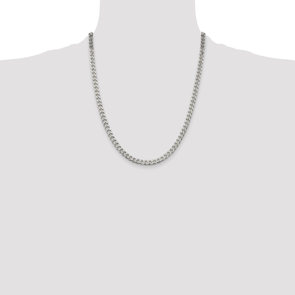 Sterling Silver Polished 5mm Curb Chain Necklace