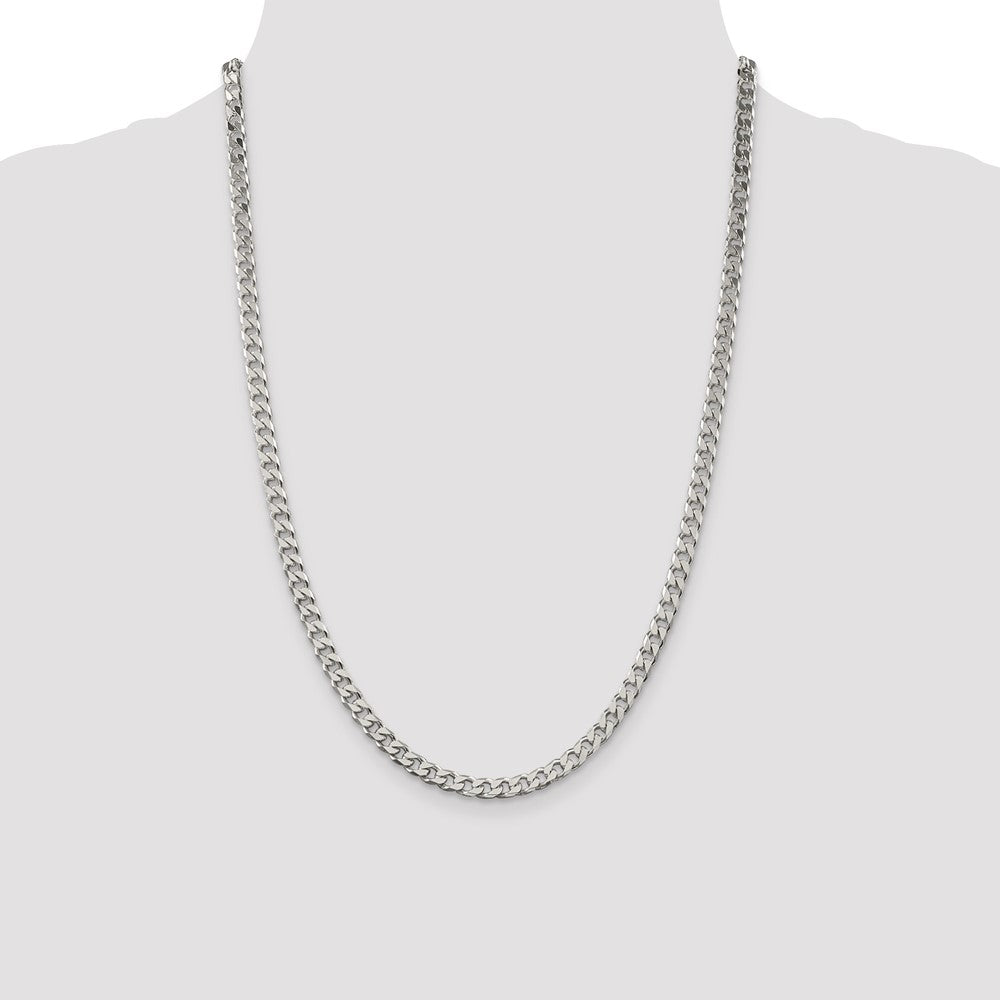 Sterling Silver Polished 5mm Curb Chain Necklace