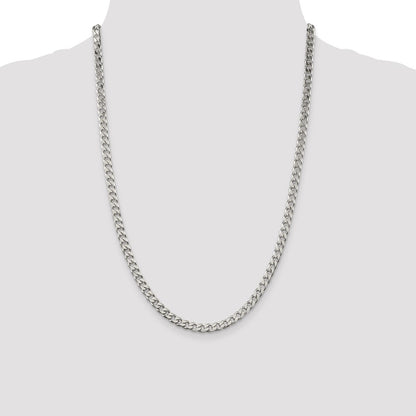 Sterling Silver Polished 5mm Curb Chain Necklace