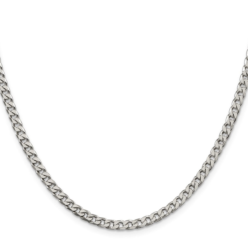 Sterling Silver Polished 3.5mm Curb Chain Necklace