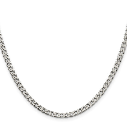 Sterling Silver Polished 3.5mm Curb Chain Necklace
