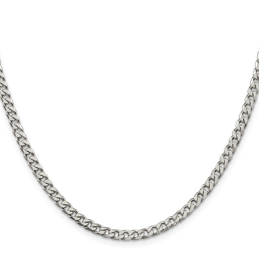 Sterling Silver Polished 3.5mm Curb Chain Necklace