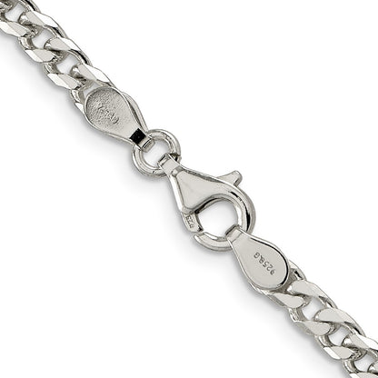 Sterling Silver Polished 3.5mm Curb Chain Necklace