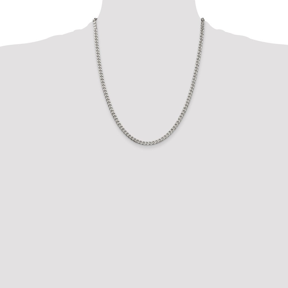 Sterling Silver Polished 3.5mm Curb Chain Necklace