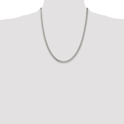 Sterling Silver Polished 3.5mm Curb Chain Necklace