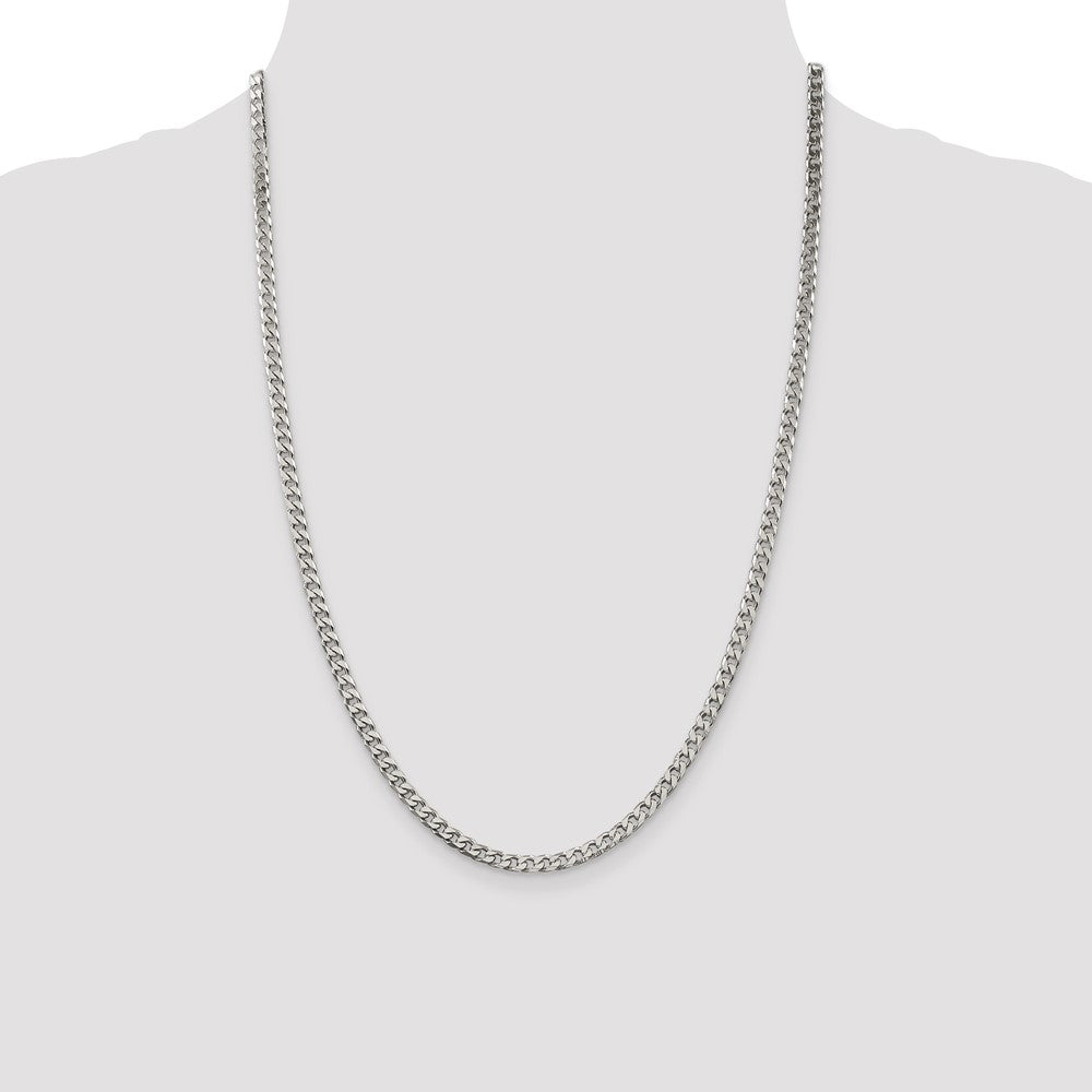 Sterling Silver Polished 3.5mm Curb Chain Necklace