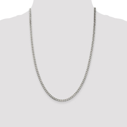 Sterling Silver Polished 3.5mm Curb Chain Necklace