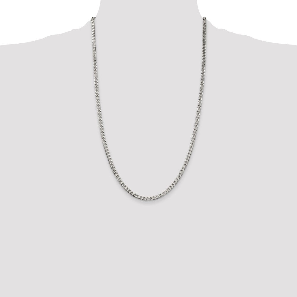 Sterling Silver Polished 3.5mm Curb Chain Necklace