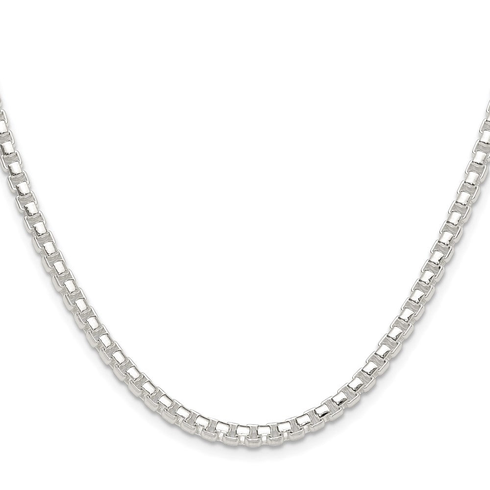 Sterling Silver Polished 4mm Round Box Chain Necklace
