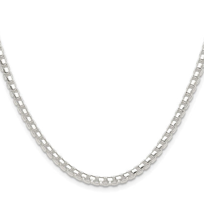 Sterling Silver Polished 4mm Round Box Chain Necklace