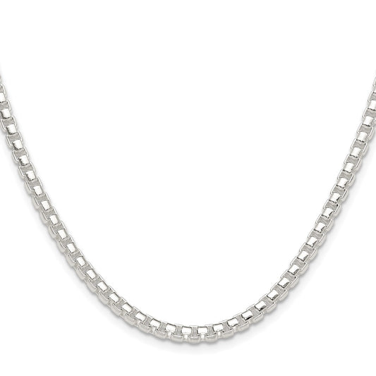 Sterling Silver Polished 4mm Round Box Chain Necklace