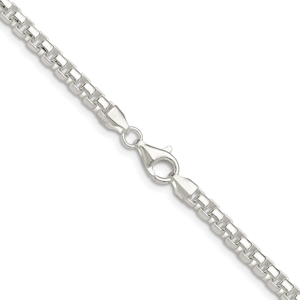 Sterling Silver Polished 4mm Round Box Chain Necklace