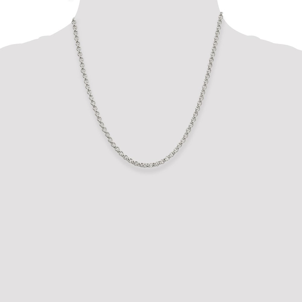 Sterling Silver 3mm Square Spiga Chain Necklace