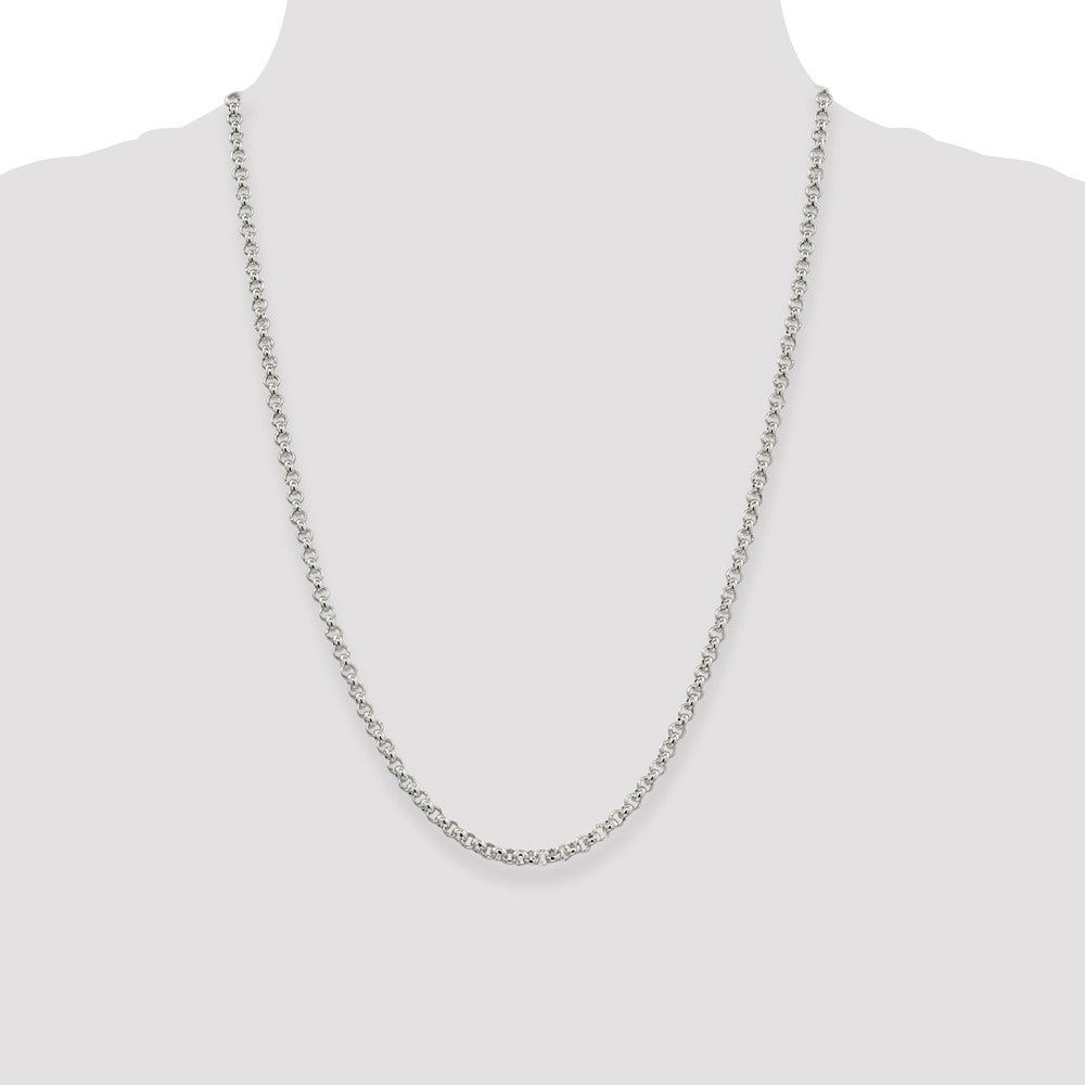 Sterling Silver 3mm Square Spiga Chain Necklace