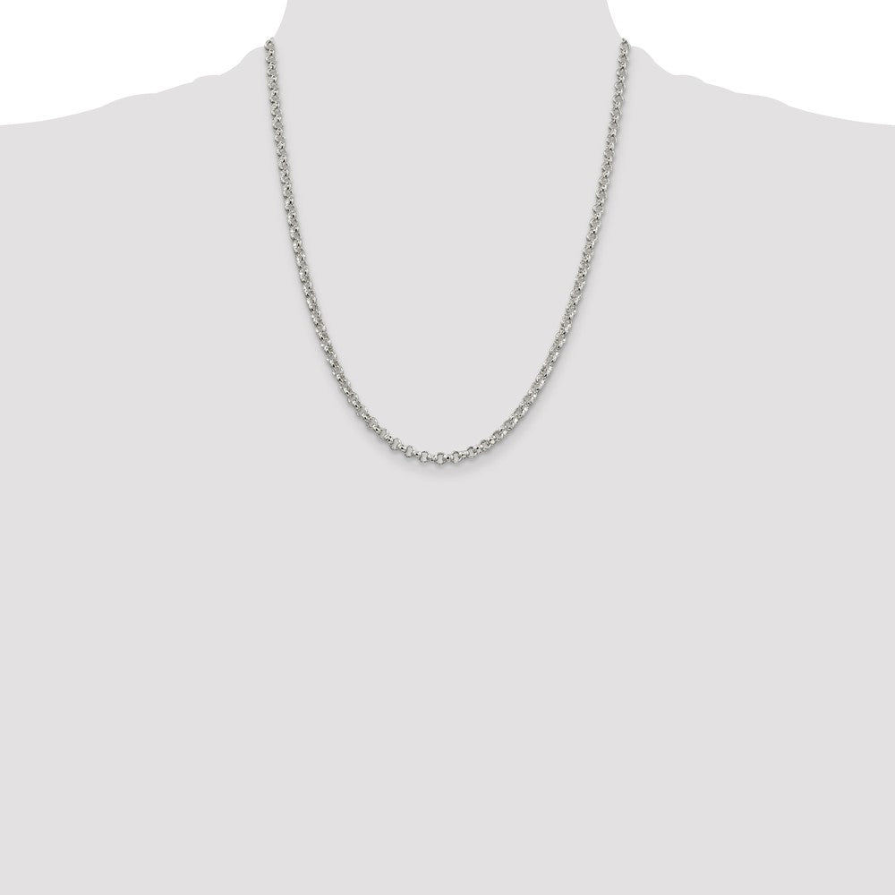 Sterling Silver 4mm Rolo Chain Necklace