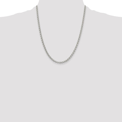 Sterling Silver 4mm Rolo Chain Necklace