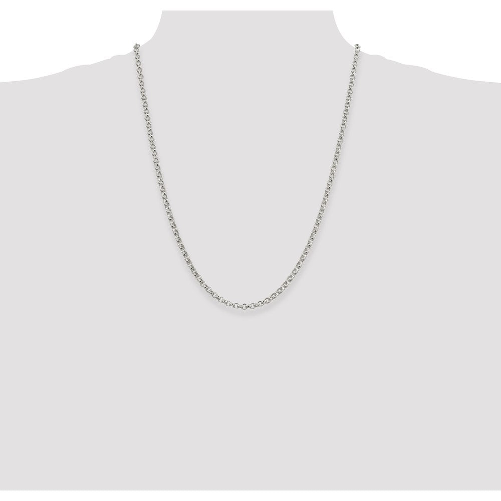 Sterling Silver 4mm Rolo Chain Necklace