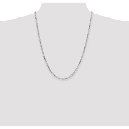 Sterling Silver 4mm Rolo Chain Necklace