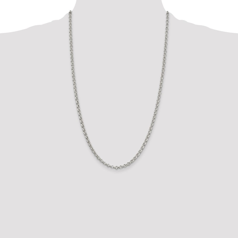 Sterling Silver 4mm Rolo Chain Necklace