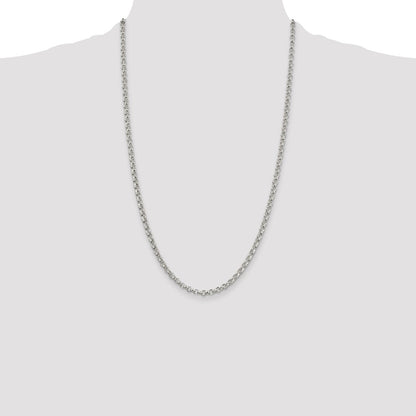 Sterling Silver 4mm Rolo Chain Necklace