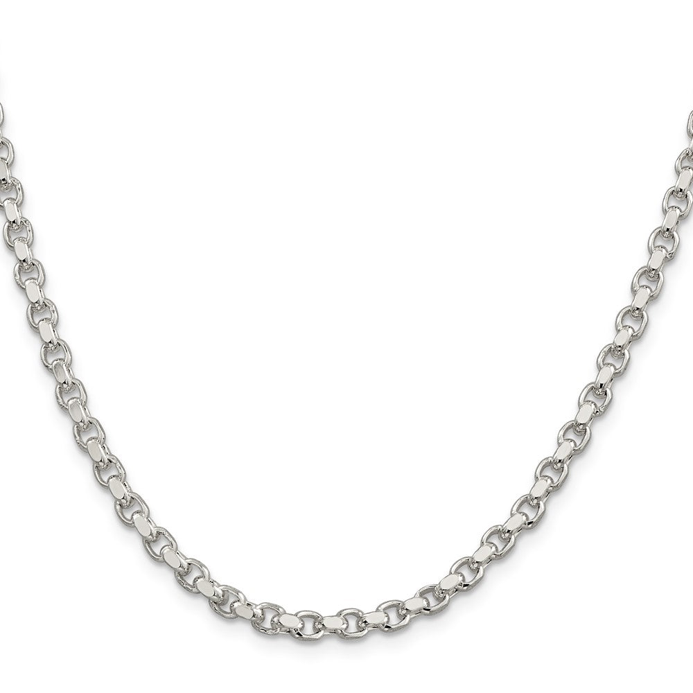 Sterling Silver 4mm Diamond-cut Rolo Chain Necklace
