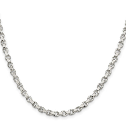Sterling Silver 4mm Diamond-cut Rolo Chain Necklace