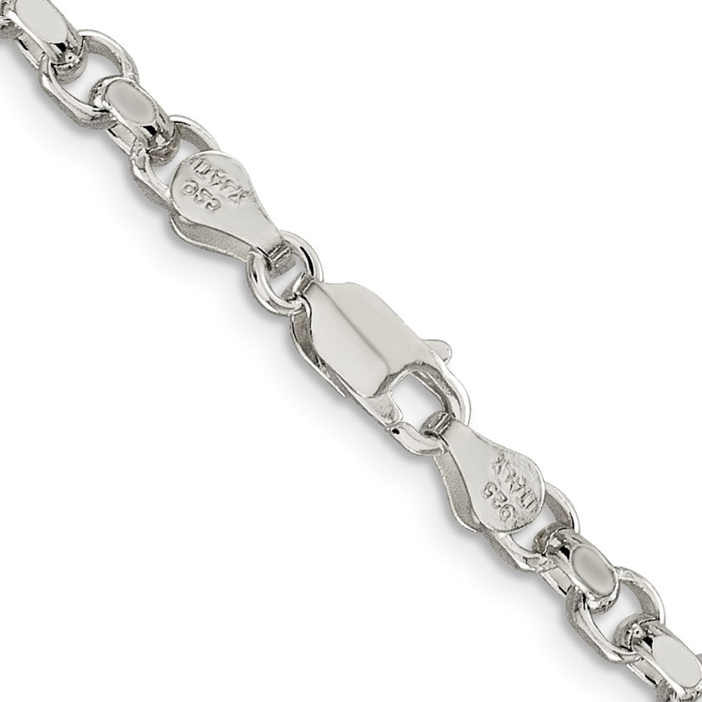 Sterling Silver 4mm Diamond-cut Rolo Chain Necklace