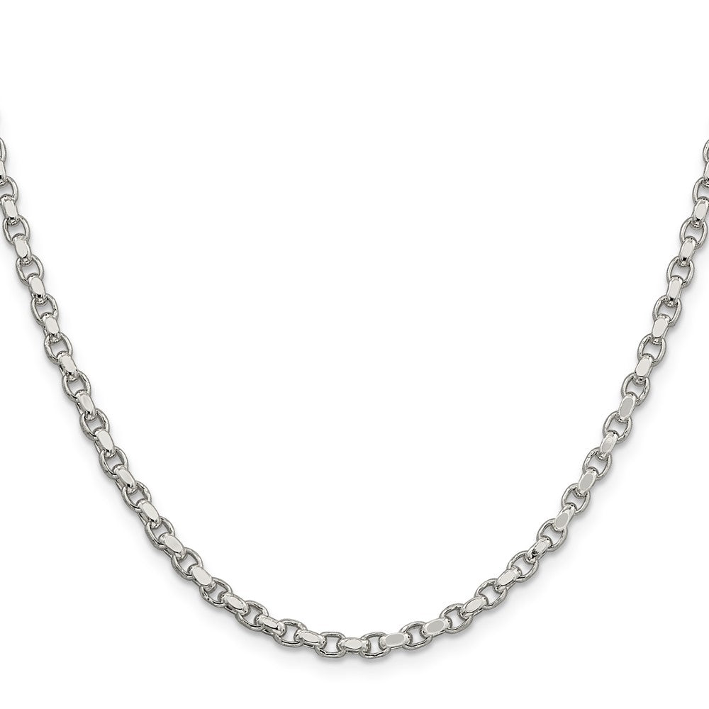Sterling Silver 3.5mm Diamond-cut Rolo Chain Necklace