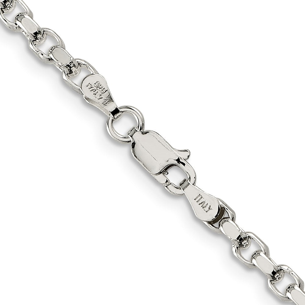 Sterling Silver 3.5mm Diamond-cut Rolo Chain Necklace