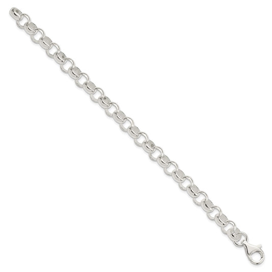 925 Sterling Silver 8mm Belcher Light Bracelet 7.5 inch