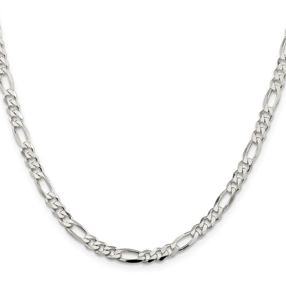 Sterling Silver 4.5mm Figaro Chain Necklace