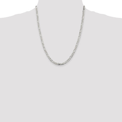 Sterling Silver 4.5mm Figaro Chain Necklace