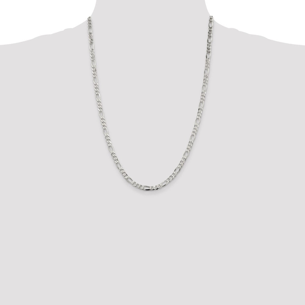 Sterling Silver 4.5mm Figaro Chain Necklace