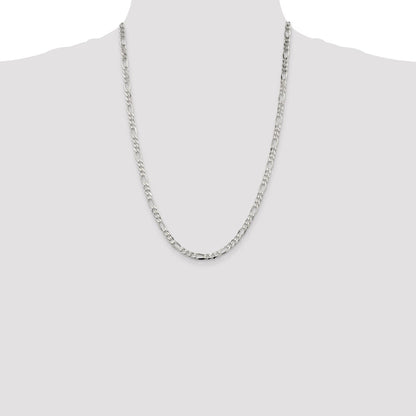 Sterling Silver 4.5mm Figaro Chain Necklace