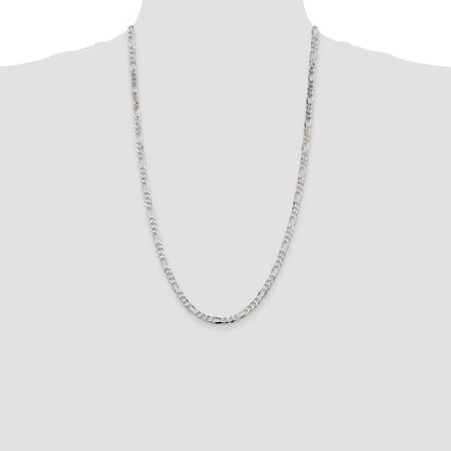 Sterling Silver 4.5mm Figaro Chain Necklace