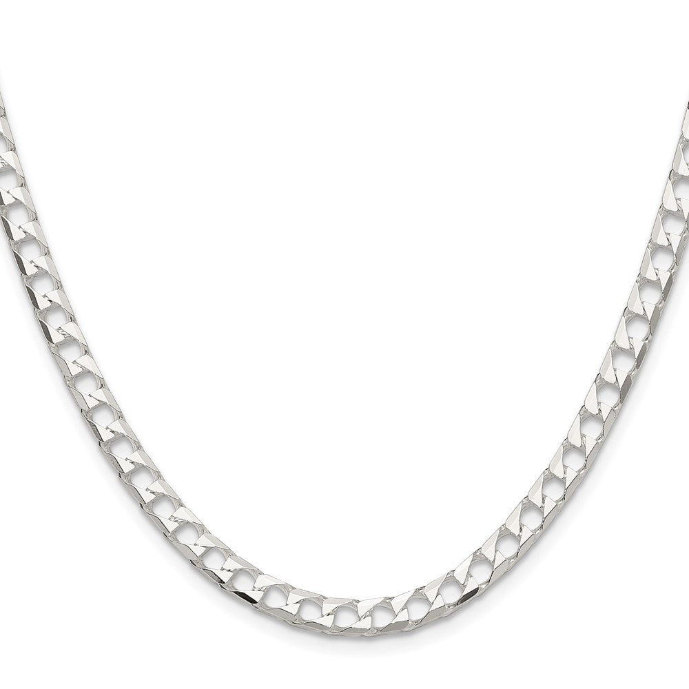 Sterling Silver 5mm D/C Square Curb Chain Necklace