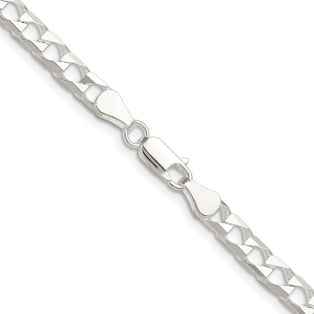 Sterling Silver 5mm D/C Square Curb Chain Necklace