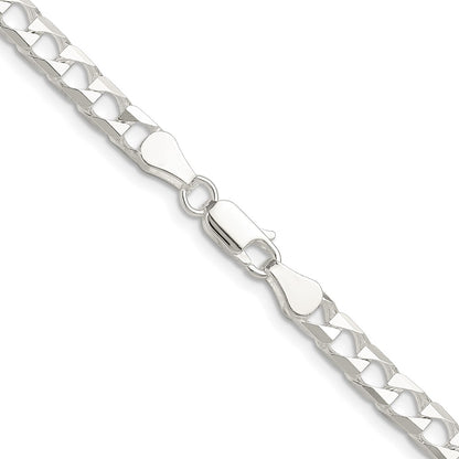 Sterling Silver 5mm D/C Square Curb Chain Necklace