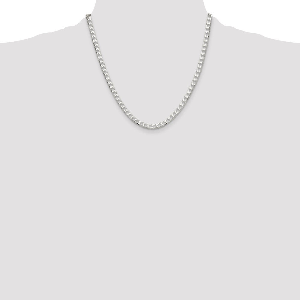 Sterling Silver 5mm D/C Square Curb Chain Necklace
