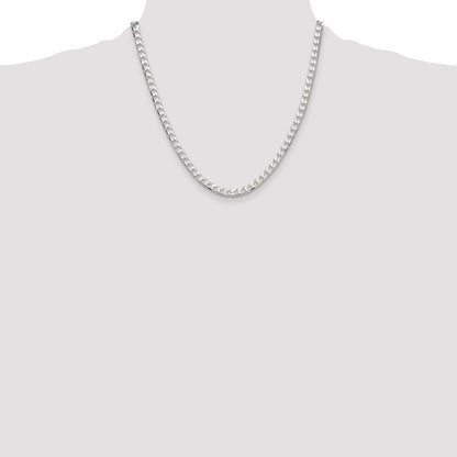 Sterling Silver 5mm D/C Square Curb Chain Necklace