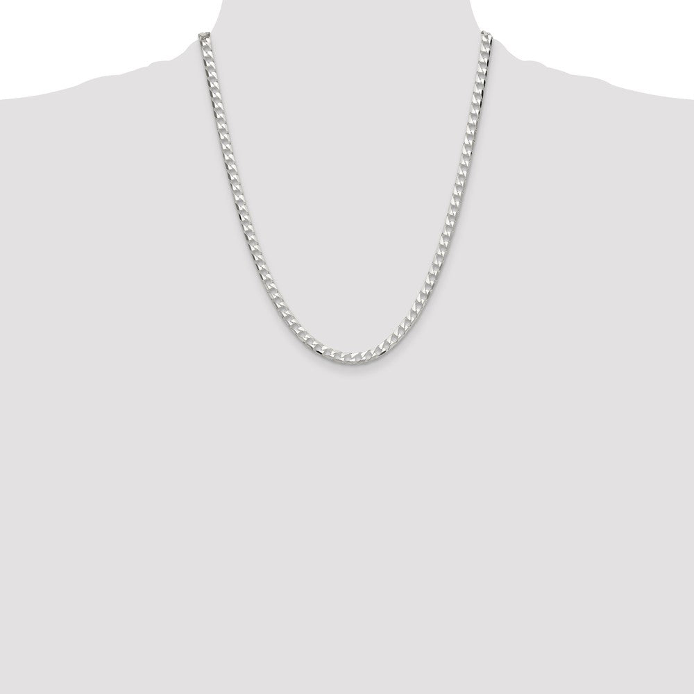 Sterling Silver 5mm D/C Square Curb Chain Necklace