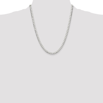 Sterling Silver 5mm D/C Square Curb Chain Necklace