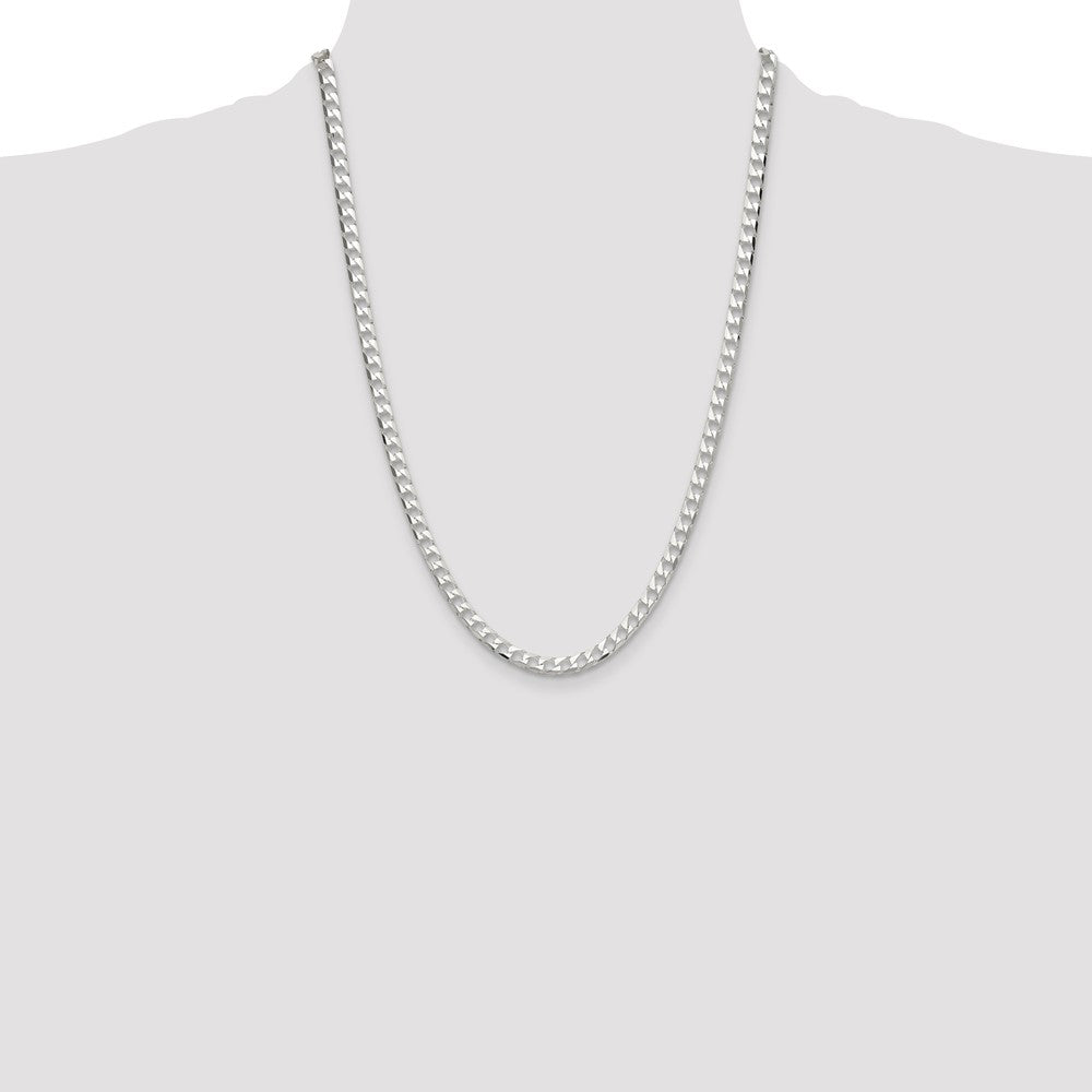 Sterling Silver 5mm D/C Square Curb Chain Necklace