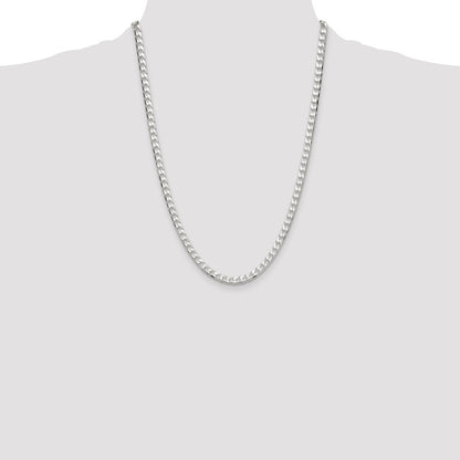 Sterling Silver 5mm D/C Square Curb Chain Necklace